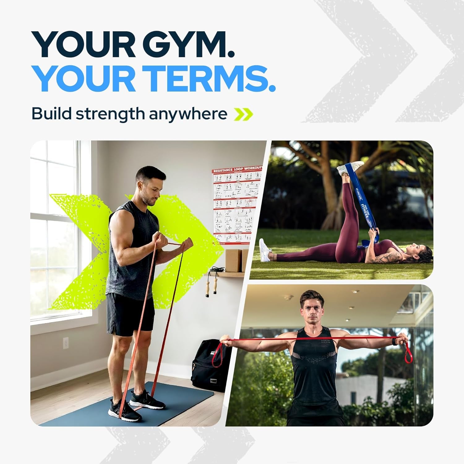 Assistance Resistance Bands for Pull-Up Training - Long Loop Power Bands for Strength and Flexibility - Includes Ebooks and Workout Chart for Home and Gym Use