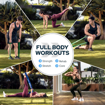 Assistance Resistance Bands for Pull-Up Training - Long Loop Power Bands for Strength and Flexibility - Includes Ebooks and Workout Chart for Home and Gym Use