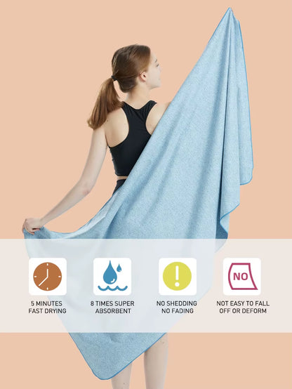 Microfiber Quick-Dry Gym Towel with Silver Ion Technology - Odor-Free, Highly Absorbent, Fast-Drying Workout Essential