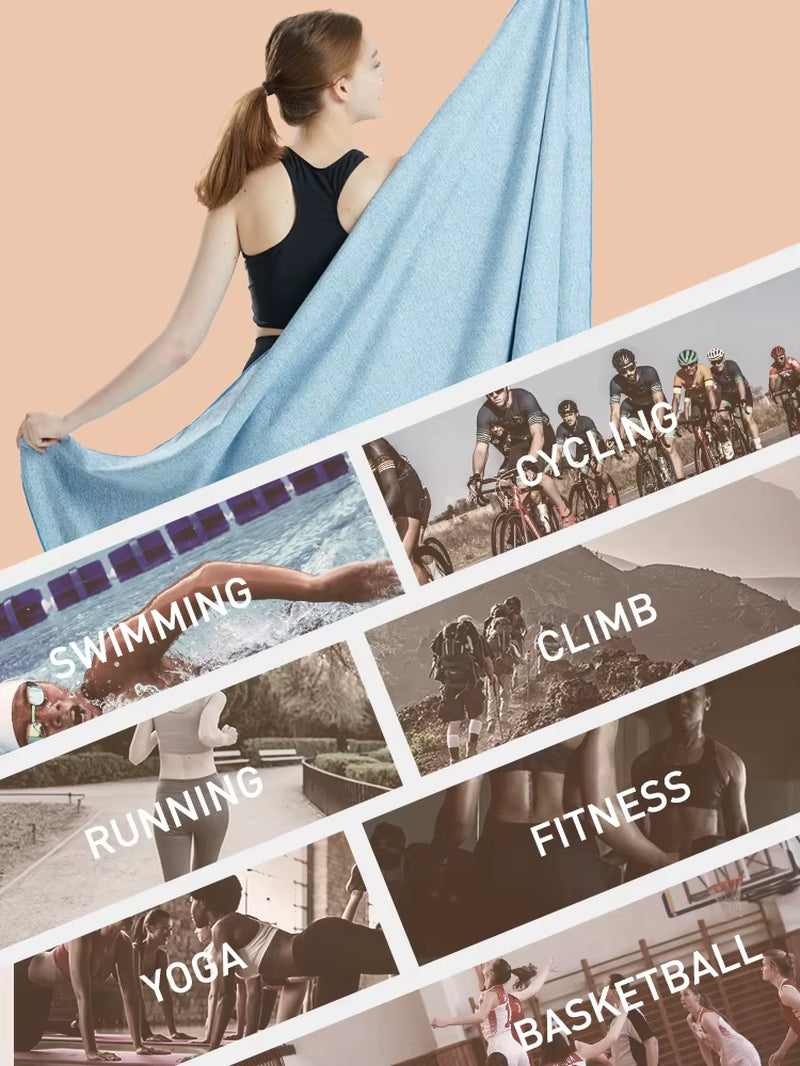 Microfiber Quick-Dry Gym Towel with Silver Ion Technology - Odor-Free, Highly Absorbent, Fast-Drying Workout Essential
