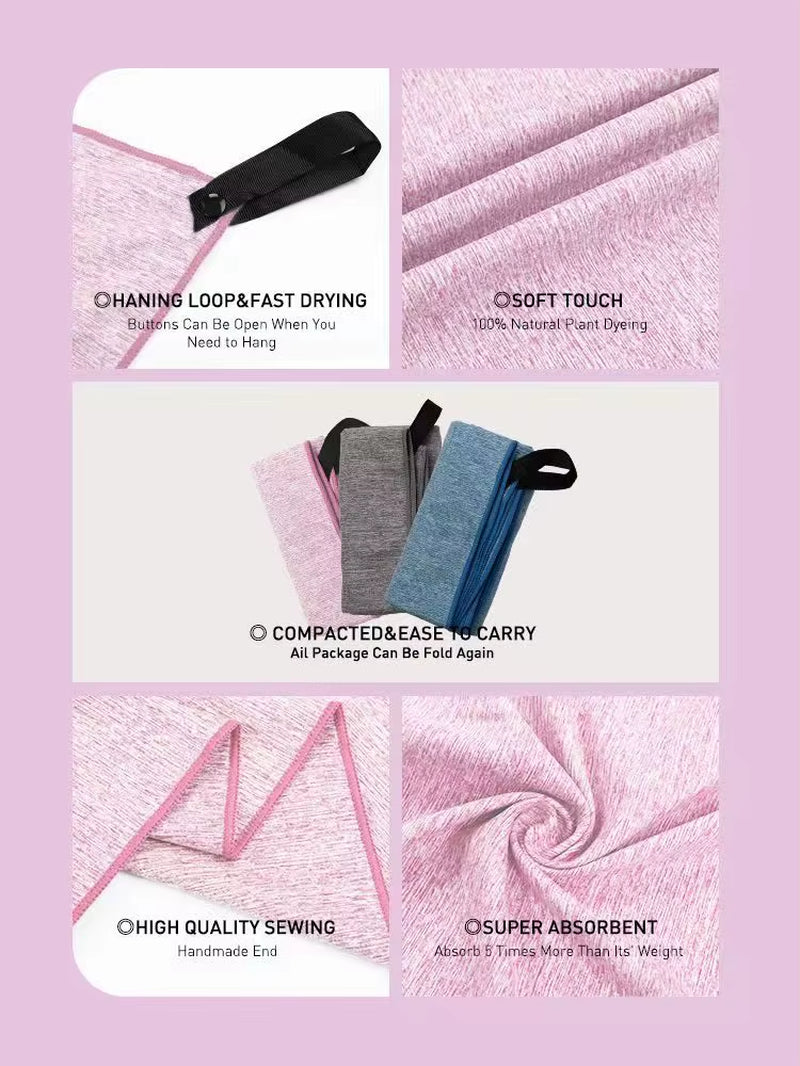 Microfiber Quick-Dry Gym Towel with Silver Ion Technology - Odor-Free, Highly Absorbent, Fast-Drying Workout Essential