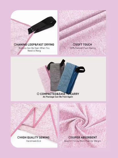 Microfiber Quick-Dry Gym Towel with Silver Ion Technology - Odor-Free, Highly Absorbent, Fast-Drying Workout Essential